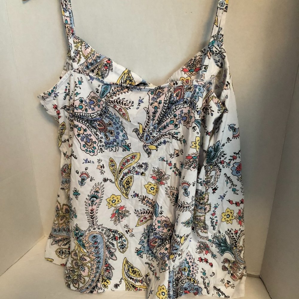 Tank Top Neck Tie Sapghetti Straps Paisley Soft Size Large Izzy & Toby NWOT - Picture 4 of 4
